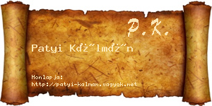 Patyi Kálmán névjegykártya